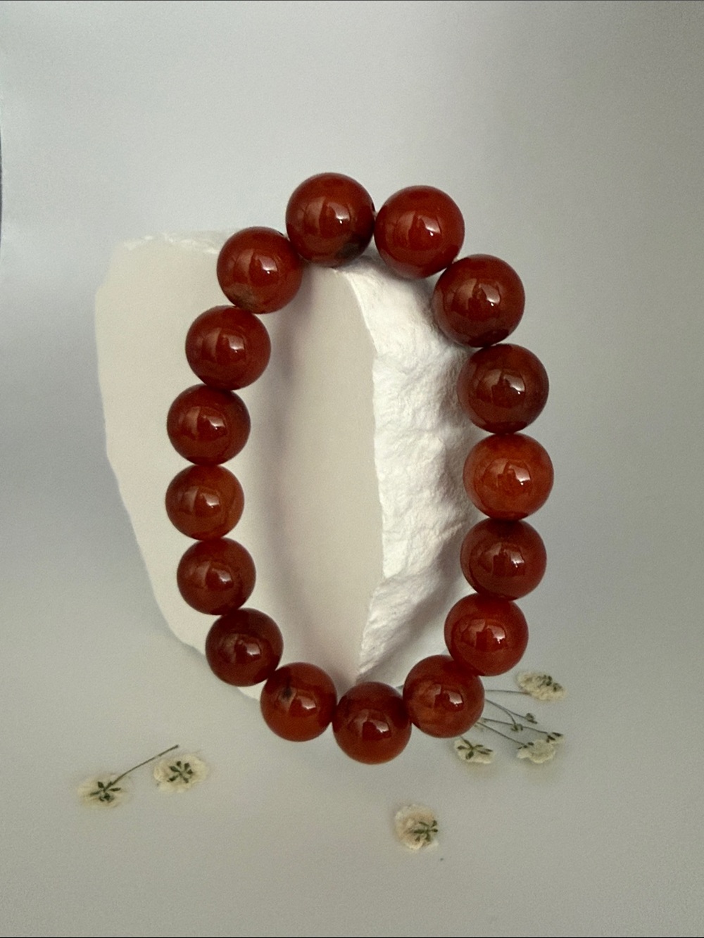 Red Jade  Beaded Stretch Bracelet - Women Jewelry